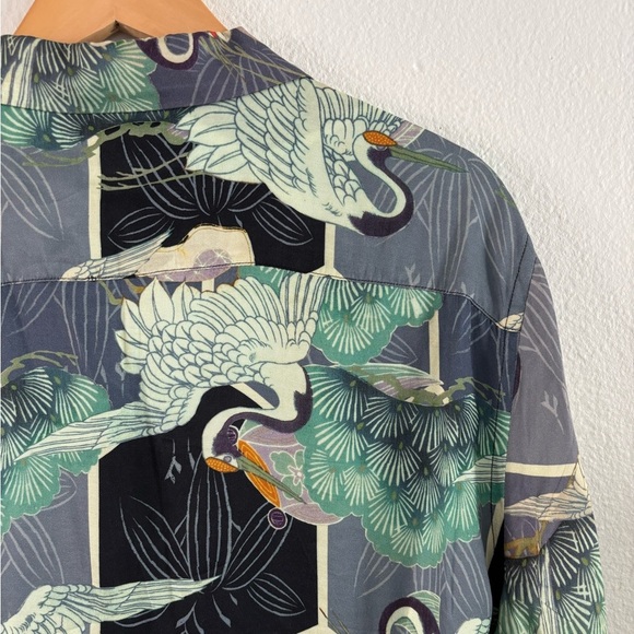 AllSaints Naga Print Camp Shirt
Color: Pearl Grey - Picture 9 of 13